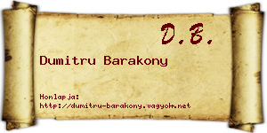 Dumitru Barakony névjegykártya
